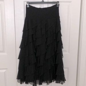 Beautiful S Levine Ruffled Black Women’s Skirt Size L